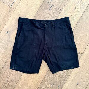 John Varvatos - Mens Black Cotton Shorts Size 36 Waist